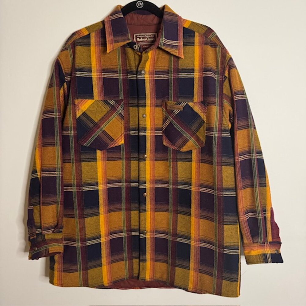 Vintage Marlboro Classics Wool Plaid Jacket Size Large